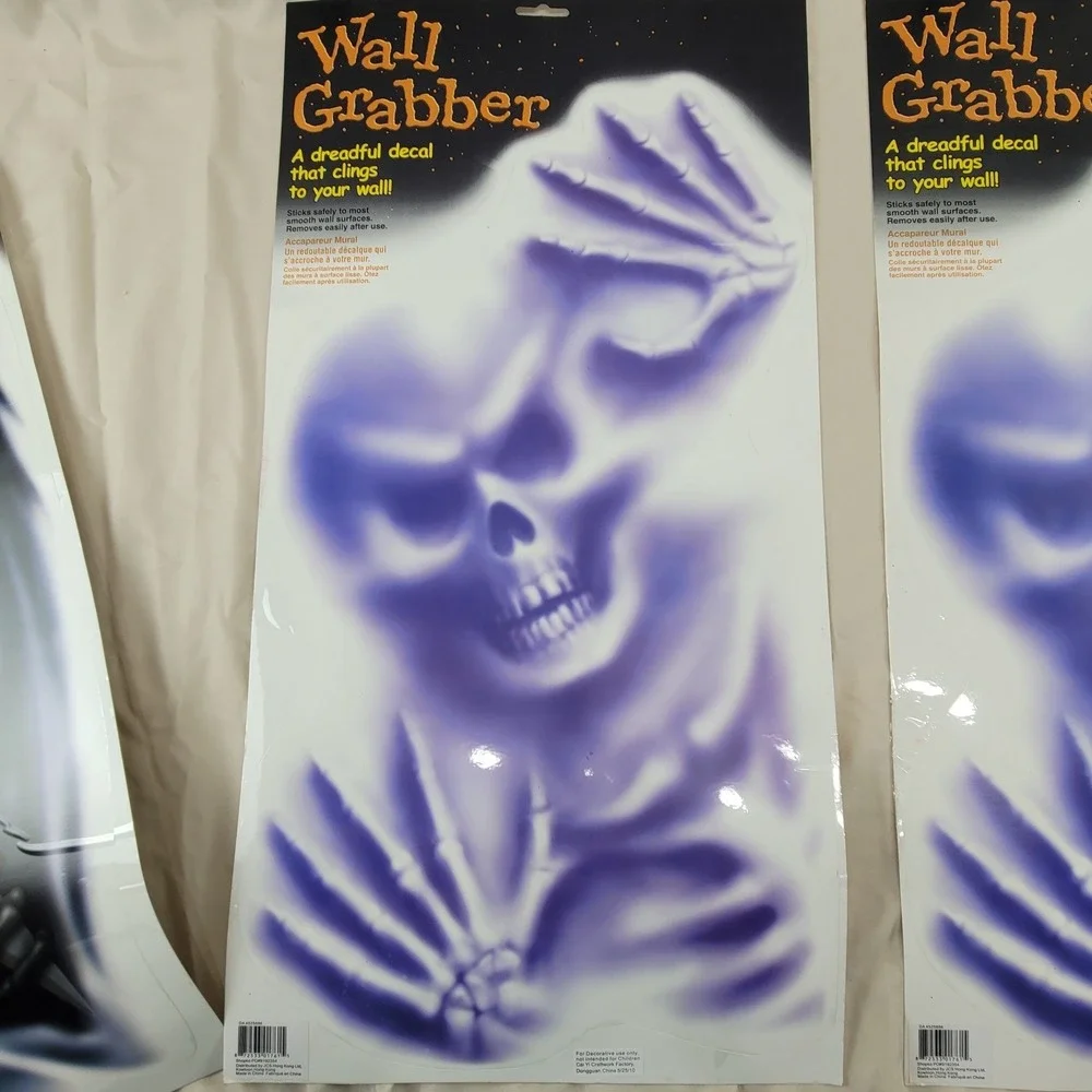 Wall Grabber Halloween Decals Grim Reaper Ghost 4 Pack Purple Black 2010